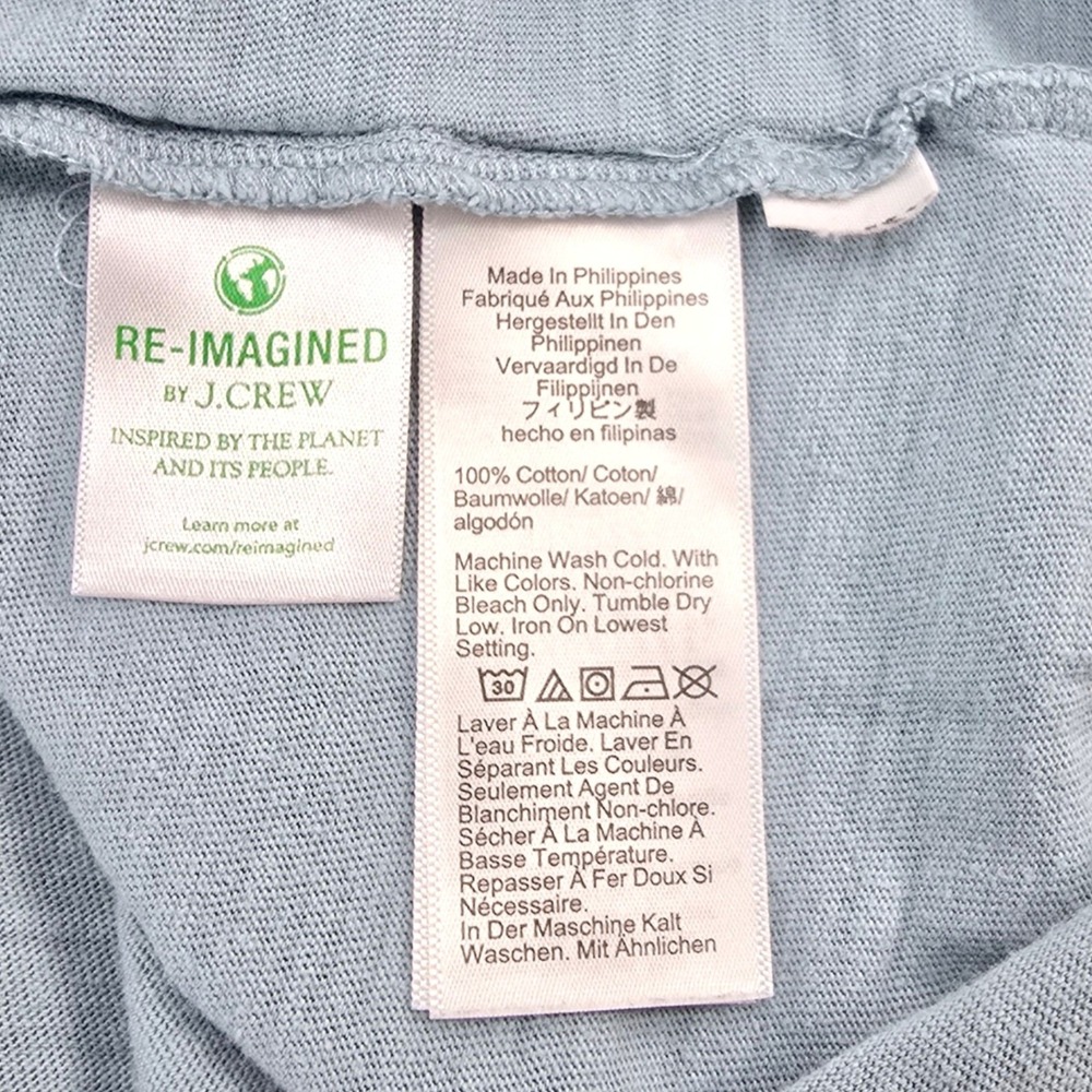 J.Crew Henley Shirt Mens XL Blue Slub Cotton Classic Short Sleeve L1965 Casual - Picture 7 of 9